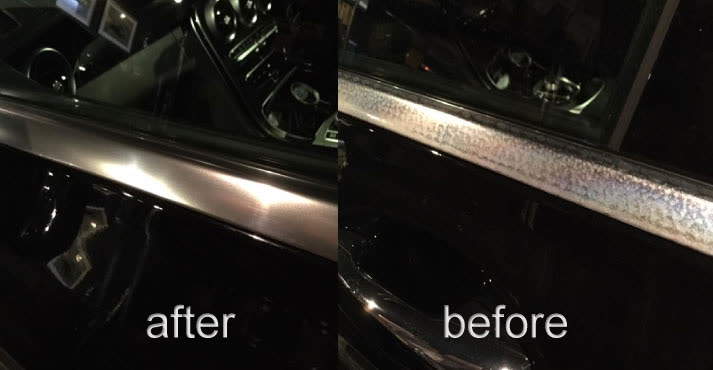 欧州車モールの施工前と施工後を並べた写真